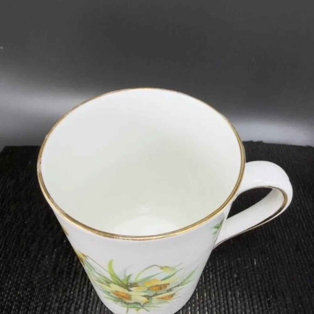 Hammersley Fine Bone China Spode Group Yellow Flowers Coffee Mug Cup England VTG